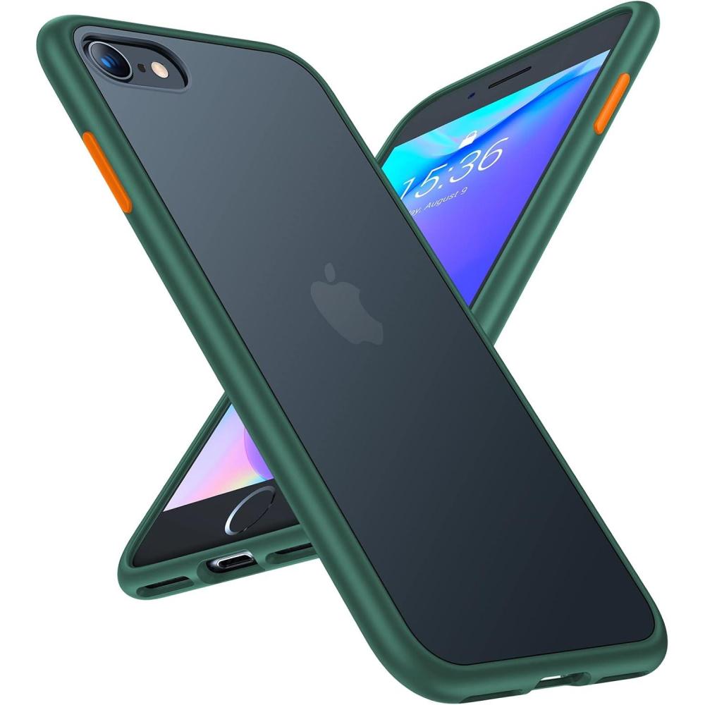 imageTORRAS Shockproof iPhone SE 2020 Case amp iPhone 8 Case Military Grade Drop Test Translucent Matte Hard PC Back amp Silicone TPU Bumper Protective amp Slim Fit for iPhone 7 case amp SE2 GreenGreen