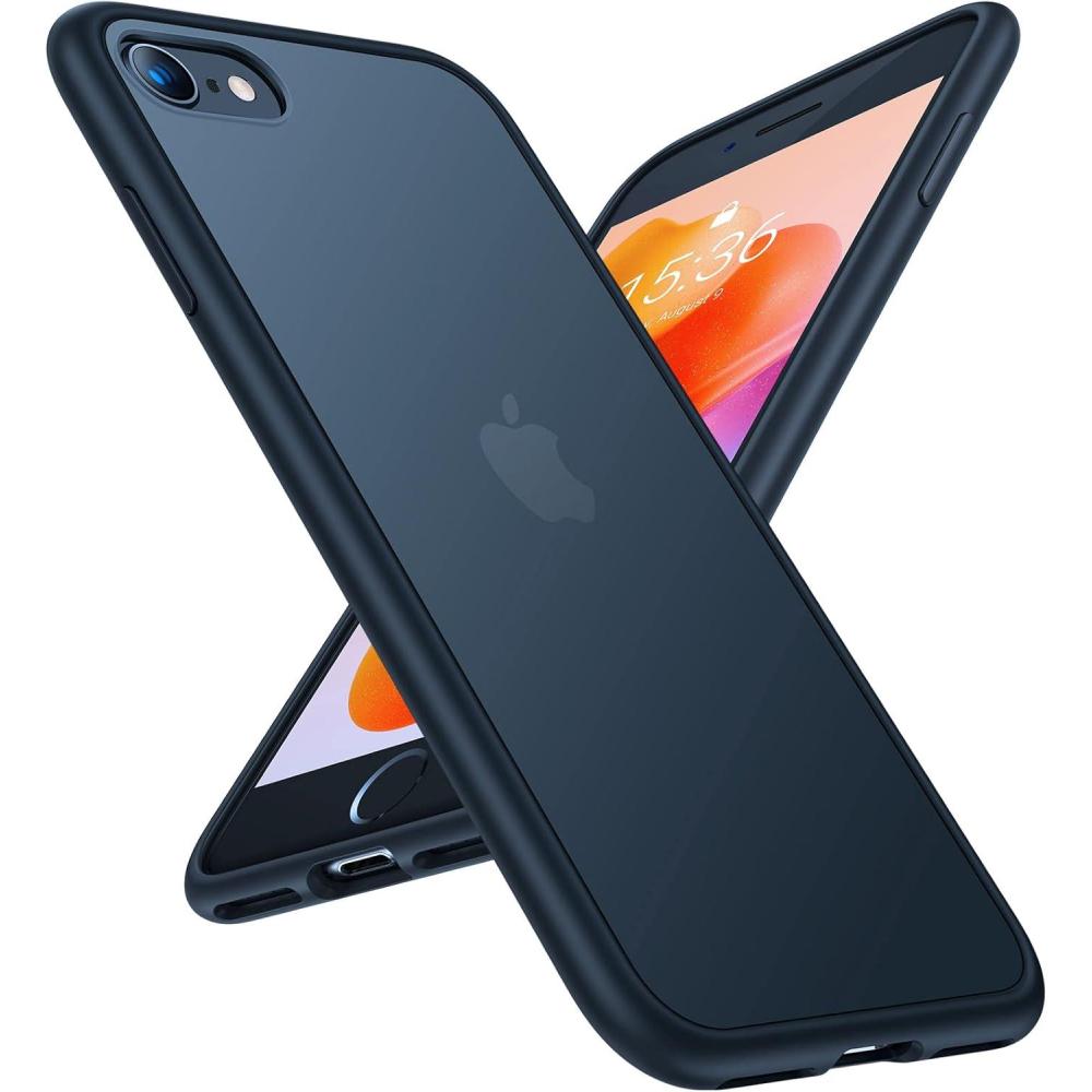 imageTORRAS Shockproof iPhone SE 2020 Case amp iPhone 8 Case Military Grade Drop Test Translucent Matte Hard PC Back amp Silicone TPU Bumper Protective amp Slim Fit for iPhone 7 case amp SE2 GreenFrost Black
