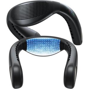 TORRAS COOLiFY Air 2025 Upgraded Neck Fan Air Conditioner, Dual-Airflow Pro Cooling, Ultra Light Portable Fan Rechargeable, Personal Cooling Fan Travel Essentials, Gifts for Dad Husband Father, Black(Black)