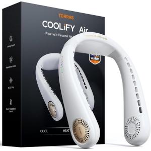 TORRAS COOLiFY Air 2025 Upgraded Neck Fan Air Conditioner, Dual-Airflow Pro Cooling, Ultra Light Portable Fan Rechargeable, Personal Cooling Fan Travel Essentials, Gifts for Dad Husband Father, Black(Ivory)