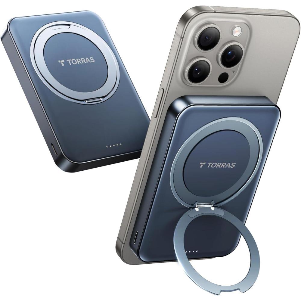 imageTORRAS 10000mAh Qi2 Certified15W Fast Wireless Portable Charger with USB C Cable 20W inOut Wired Charging Power Bank with Stand Magnetic Battery Pack for iPhone 17 Pro Max1615141312Black