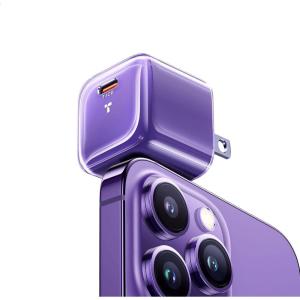 TORRAS IceNano 30W Charger for iPhone USB C [GaN3.0 Tech][PD3.0 Fast Charging] Foldable Charger Block for iPhone 17 Pro Max/16/15, iPad, Samsung, Google, Glacier Blue (5.5ft USB-C Cable Included)(Midnight Purple)