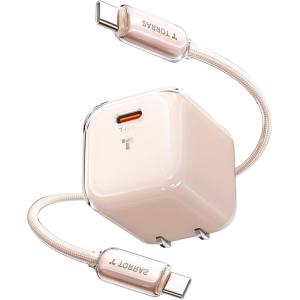 TORRAS IceNano 30W Charger for iPhone USB C [GaN3.0 Tech][PD3.0 Fast Charging] Foldable Charger Block for iPhone 17 Pro Max/16/15, iPad, Samsung, Google, Glacier Blue (5.5ft USB-C Cable Included)(Desert Titanium)