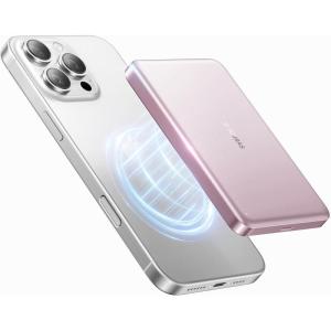 TORRAS Power Bank with Built-in USB-C Cable (No-Wireless), Ultra-Slim 10,000mAh Portable Charger USB C, 22.5W Fast Charging Battery Pack for iPhone 17/16/15 Series, Phone air, Galaxy, Pixel, White(Azalea Pink)