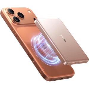 TORRAS Power Bank with Built-in USB-C Cable (No-Wireless), Ultra-Slim 10,000mAh Portable Charger USB C, 22.5W Fast Charging Battery Pack for iPhone 17/16/15 Series, Phone air, Galaxy, Pixel, White(Desert Gold)