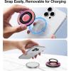 TORRAS 360° Fidget Spinner Magnetic Phone Grip Ring Holder Kickstand, Fit for PopSocket MagSafe Accessories Removable for iPhone 16, 15,14, 13, 12 Pro/Max,Samsung Galaxy, Google, Ostand SpinRing, Pink