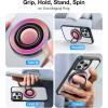TORRAS 360° Fidget Spinner Magnetic Phone Grip Ring Holder Kickstand, Fit for PopSocket MagSafe Accessories Removable for iPhone 16, 15,14, 13, 12 Pro/Max,Samsung Galaxy, Google, Ostand SpinRing, Pink
