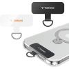 TORRAS 2-Pack Phone Tether Tab [0.48mm Thin] [20lbs Capacity] Anti Yellowing Phone Patch for iPhone, Android and Samsung, Universal Lanyard Tab for Full Coverage Cases (Black & Clear)