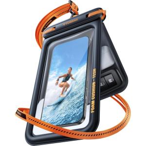 TORRAS IP68 Waterproof Phone Pouch Double Space, Floating Waterproof Phone Case with Lanyard for iPhone 17 Pro Max 16 15 14 S25 S24, Phone Dry Bag Vacation Cruise Ship Travel Essentials 7.0”, Black(Black)