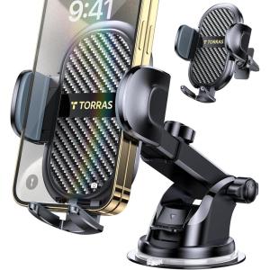 TORRAS [Upgraded] Cell Phone Holder for Car [Thick Case & Heavy Phone Friendly] 3 in 1 Car Phone Holder Mount Dashboard Air Vent Windshield Fit for iPhone 15 14 13 12 11 Pro Max Samsung Galaxy Ultra