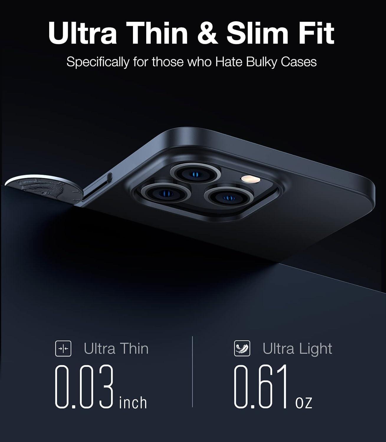 imageTORRAS Magnetic Slim Fit Designed for iPhone 14 Pro Case Ultra Thin Strong Magnetic Velvety Touch AntiScratch Compatible with MagSafe Cover Phone Case for iPhone 14 Pro Space BlackBlack