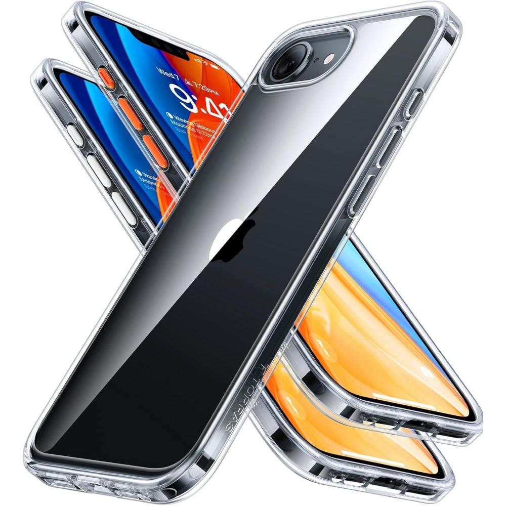 imageTORRAS for iPhone 17 Pro Case Beyond MilitaryGrade Protection Camera Control Button DIY Buttons Translucent Matte Slim Thin Shockproof Hard Back AntiScratch Phone case for iPhone 17 Pro BlackDiamond Clear