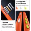 TORRAS for iPhone 17 Pro Case, Beyond Military-Grade Protection, Camera Control Button, DIY Buttons, Translucent Matte Slim Thin Shockproof Hard Back Anti-Scratch Phone case for iPhone 17 Pro, Black(Cosmic Orange-17Pro)
