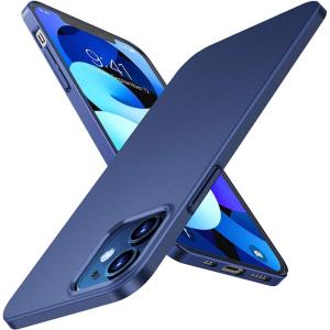 TORRAS Slim Fit for iPhone 14 Plus Case, Ultra Thin Phone Case for iPhone 14 Plus, Anti-Scratch Hard Plastic Lightweight Phone Case 6.7inch, Matte Black(Blue)