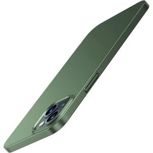 TORRAS Slim Fit for iPhone 14 Plus Case, Ultra Thin Phone Case for iPhone 14 Plus, Anti-Scratch Hard Plastic Lightweight Phone Case 6.7inch, Matte Black(Green)