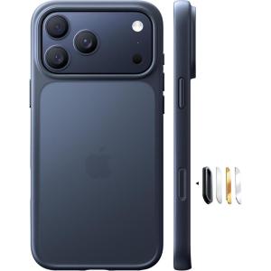 TORRAS for iPhone 17 Pro Case, Beyond Military-Grade Protection, Camera Control Button, DIY Buttons, Translucent Matte Slim Thin Shockproof Hard Back Anti-Scratch Phone case for iPhone 17 Pro, Black(Black-17Pro)