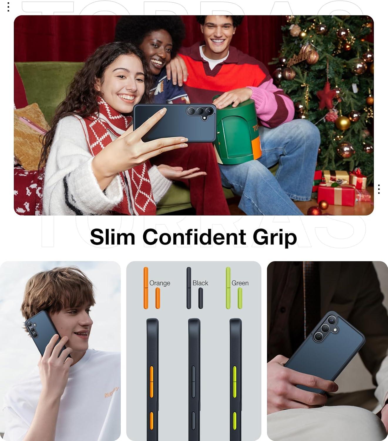 imageTORRAS Diamond Clear Designed for Samsung Galaxy S24 Ultra Case 12FT Military Grade Drop Tested Never Yellowing Hard Back Soft Edge Slim Thin Shockproof Phone Case for Galaxy S24 Ultra 68 ClearBlack