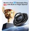 TORRAS 360° Fidget Spinner Magnetic Phone Grip Ring Holder Kickstand, Fit for PopSocket MagSafe Accessories Removable for iPhone 16,15,14, 13, 12 Pro/Max,Samsung Galaxy, Google, Ostand SpinRing, Black
