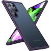 TORRAS Shockproof for Samsung Galaxy S24 Case 6.2″, 12FT Military Grade Drop Tested, Translucent Matte Hard Back & Soft Edge Thin Slim Protective Galaxy S24 Case 5G Guardian Series, Black(Purple)