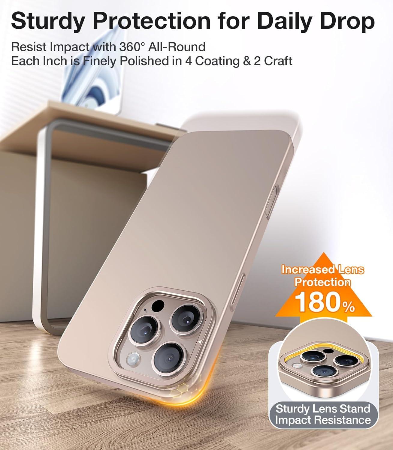 imageTORRAS Magnetic Slim Fit for iPhone 16 Pro Max Case with Stand Compatible with MagSafe Builtin Stash Stand Thin 16 ProMax Case Light AntiScratch Matte Hard PC 69 inch Desert Titanium2Desert Titanium