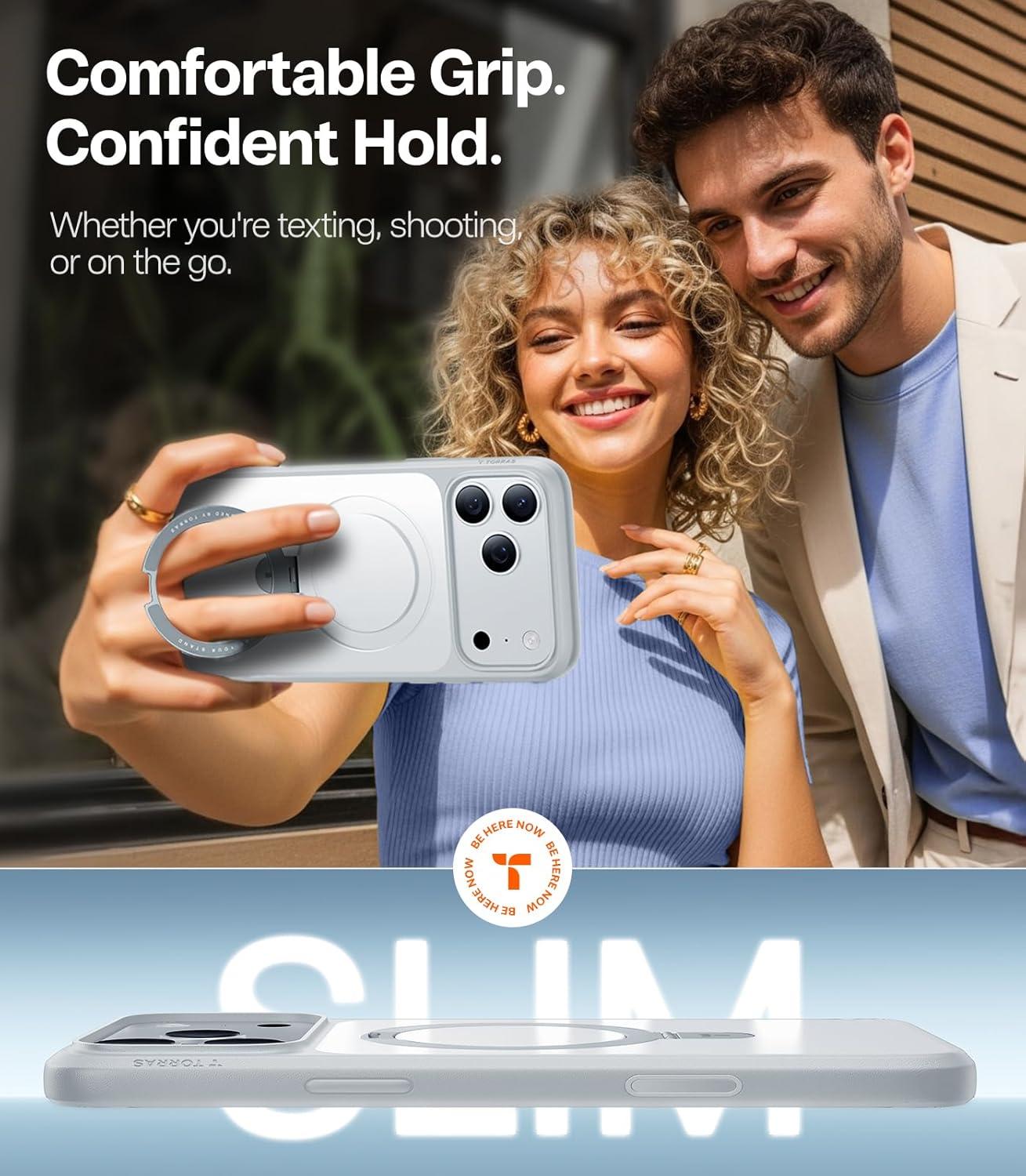 imageTORRAS Magnetic UPRO Ostand Designed for iPhone 12 Case iPhone 12 Pro Case Compatible with Magsafe iPhone 12 Phone Case with Stand MIL Grade Shockproof Back Slim Protective 12 Pro Phone Case BlackSilver Gray