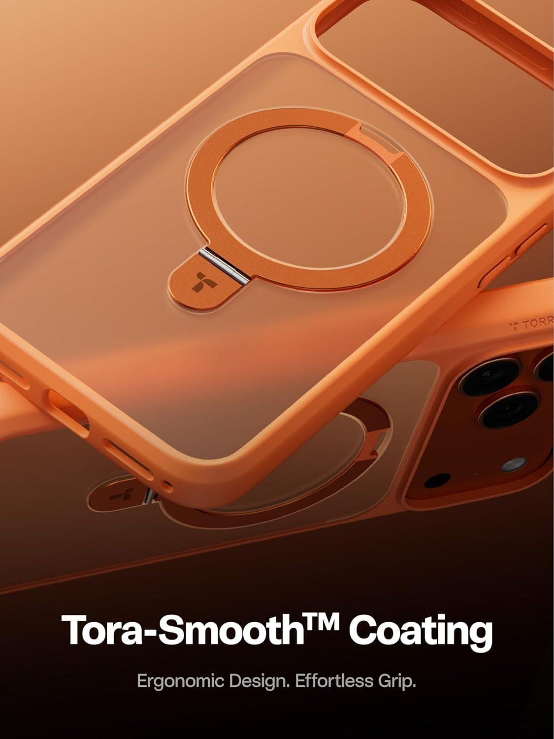 imageTORRAS Magnetic UPRO Ostand Designed for iPhone 12 Case iPhone 12 Pro Case Compatible with Magsafe iPhone 12 Phone Case with Stand MIL Grade Shockproof Back Slim Protective 12 Pro Phone Case BlackOrange