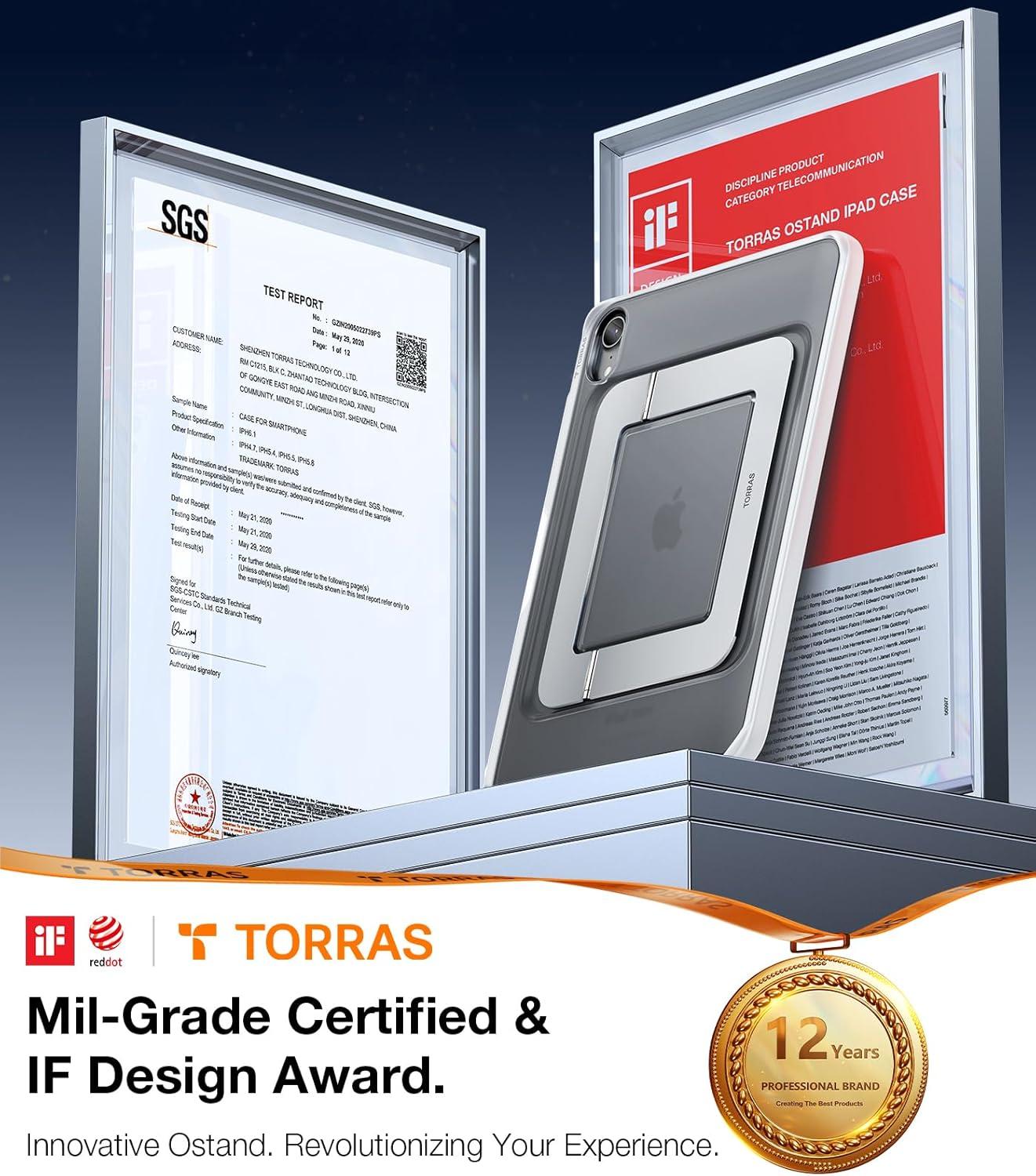 imageTORRAS Ostand K1 Guardian for iPad Pro 129 inch Case 2022 M2 amp 2021 M1 Ultra Stable Stand Multiple Adjustable Viewing Angles Slim Protective Kickstand iPad Pro 129 Case with Pencil Holder BlackBlue