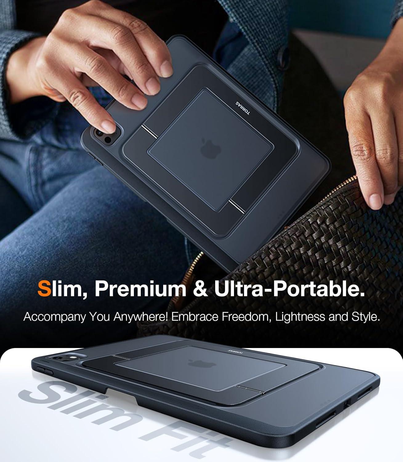 imageTORRAS Ostand K1 Guardian for iPad Pro 129 inch Case 2022 M2 amp 2021 M1 Ultra Stable Stand Multiple Adjustable Viewing Angles Slim Protective Kickstand iPad Pro 129 Case with Pencil Holder BlackBlack