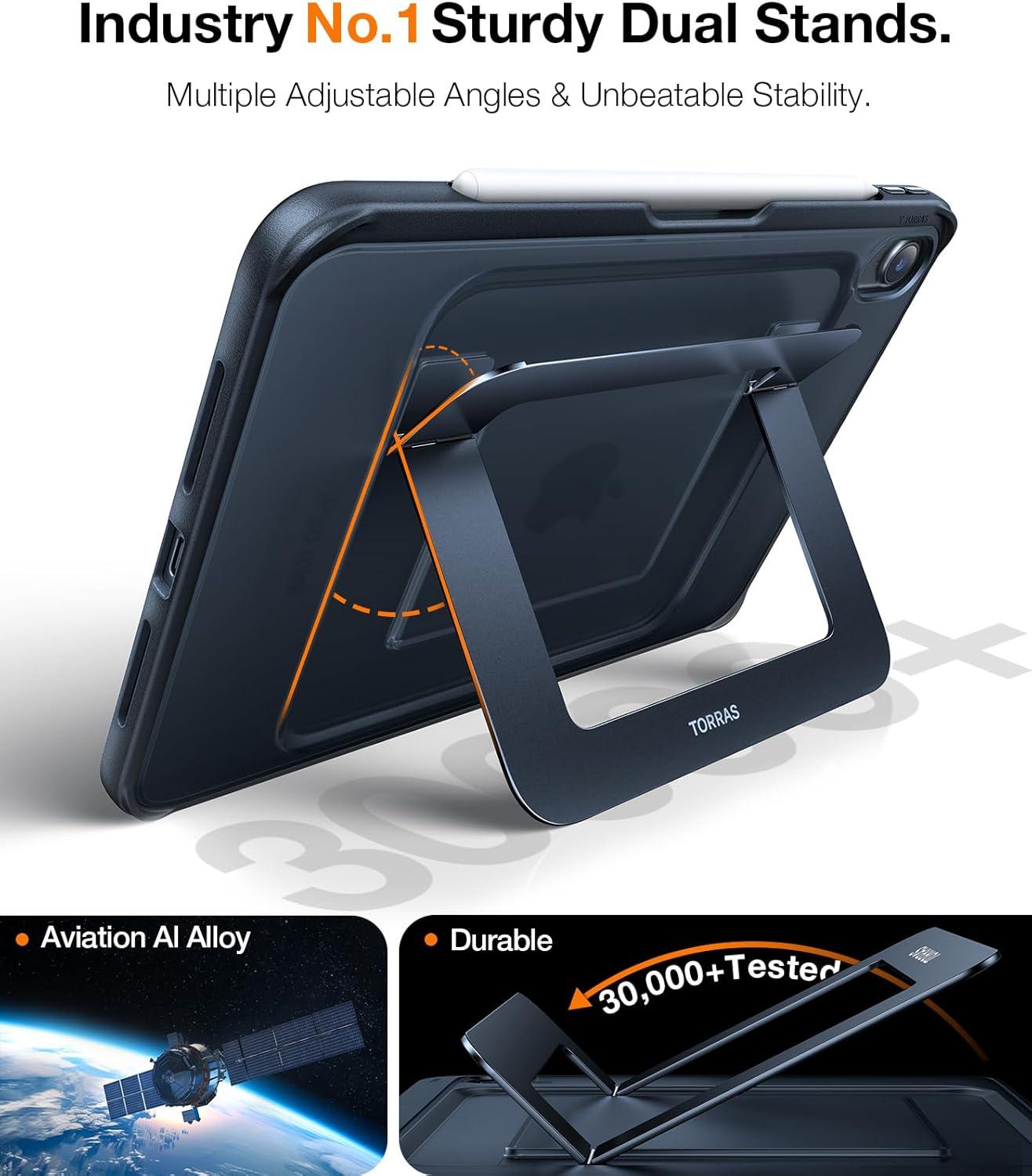 imageTORRAS Ostand K1 Guardian for iPad Pro 129 inch Case 2022 M2 amp 2021 M1 Ultra Stable Stand Multiple Adjustable Viewing Angles Slim Protective Kickstand iPad Pro 129 Case with Pencil Holder BlackBlack