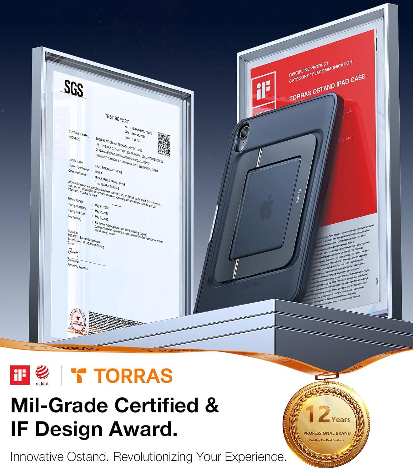 imageTORRAS Ostand K1 Guardian for iPad Pro 129 inch Case 2022 M2 amp 2021 M1 Ultra Stable Stand Multiple Adjustable Viewing Angles Slim Protective Kickstand iPad Pro 129 Case with Pencil Holder BlackBlue