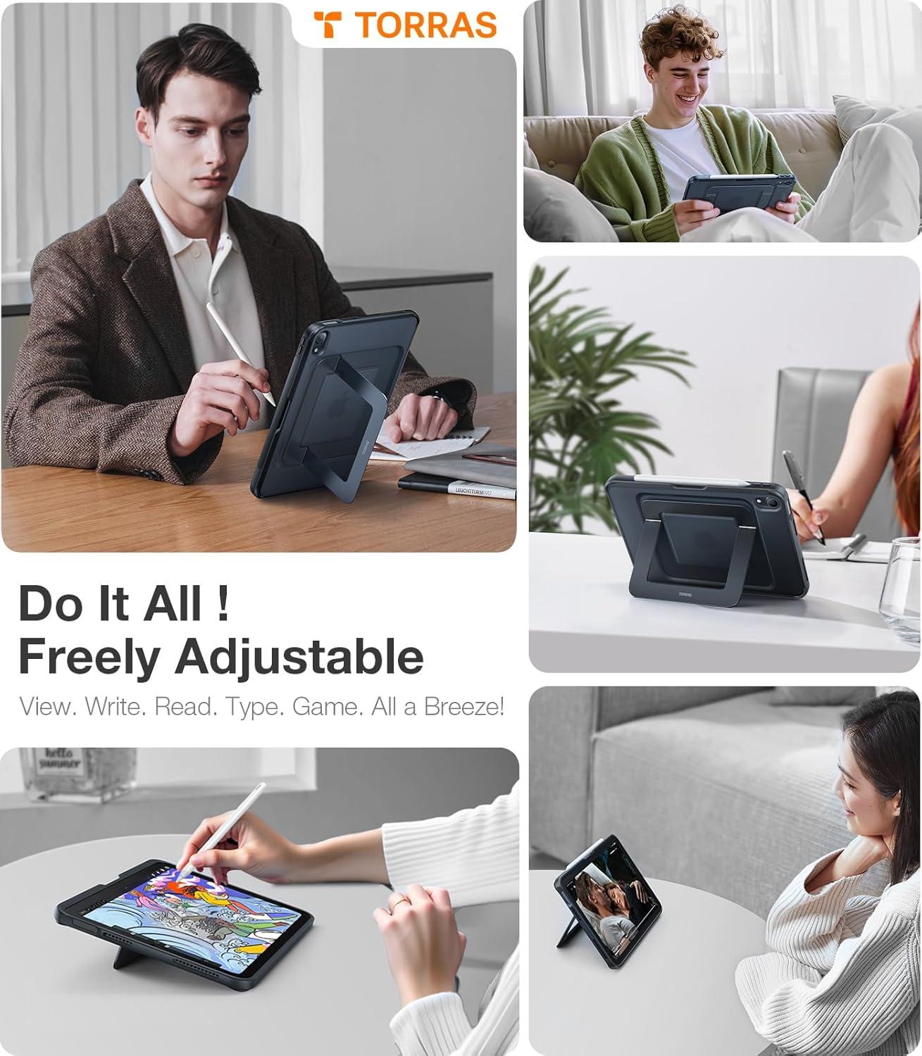 imageTORRAS Ostand K1 Guardian for iPad Pro 129 inch Case 2022 M2 amp 2021 M1 Ultra Stable Stand Multiple Adjustable Viewing Angles Slim Protective Kickstand iPad Pro 129 Case with Pencil Holder BlackBlack