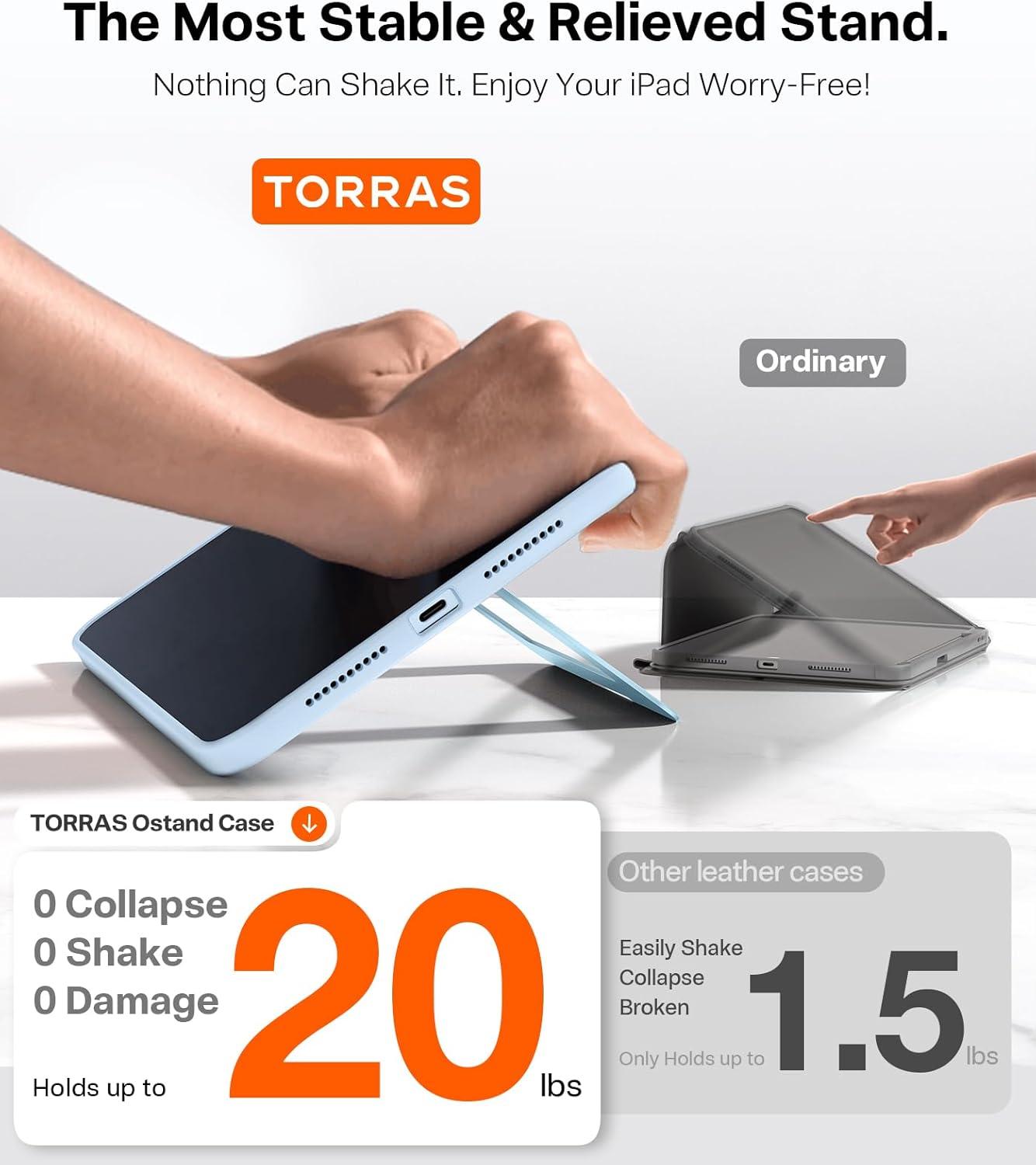 imageTORRAS Ostand K1 Guardian for iPad Pro 129 inch Case 2022 M2 amp 2021 M1 Ultra Stable Stand Multiple Adjustable Viewing Angles Slim Protective Kickstand iPad Pro 129 Case with Pencil Holder BlackBlue