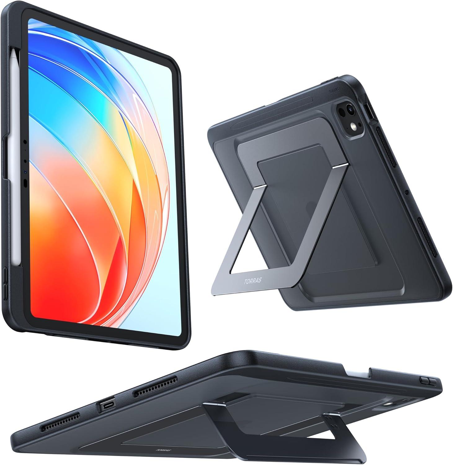 imageTORRAS Ostand K1 Guardian for iPad Pro 129 inch Case 2022 M2 amp 2021 M1 Ultra Stable Stand Multiple Adjustable Viewing Angles Slim Protective Kickstand iPad Pro 129 Case with Pencil Holder BlackBlack