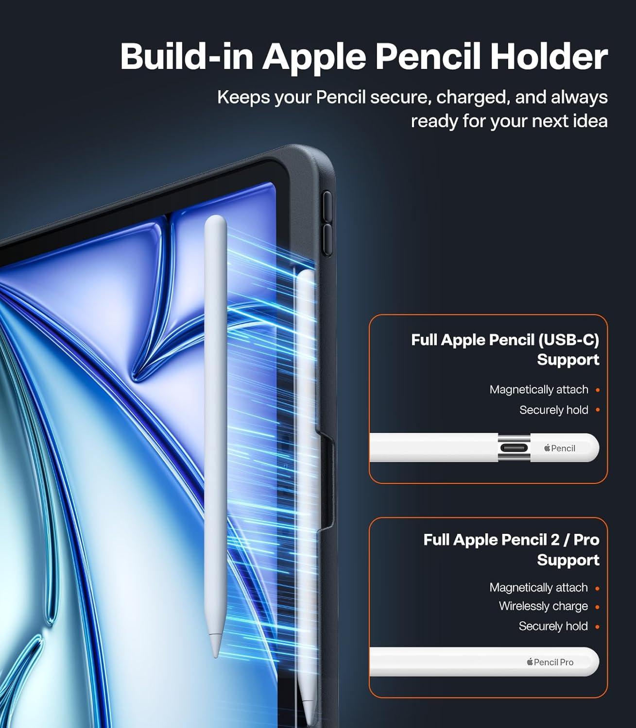 imageTORRAS Ostand K1 Guardian for iPad Pro 129 inch Case 2022 M2 amp 2021 M1 Ultra Stable Stand Multiple Adjustable Viewing Angles Slim Protective Kickstand iPad Pro 129 Case with Pencil Holder BlackBlack