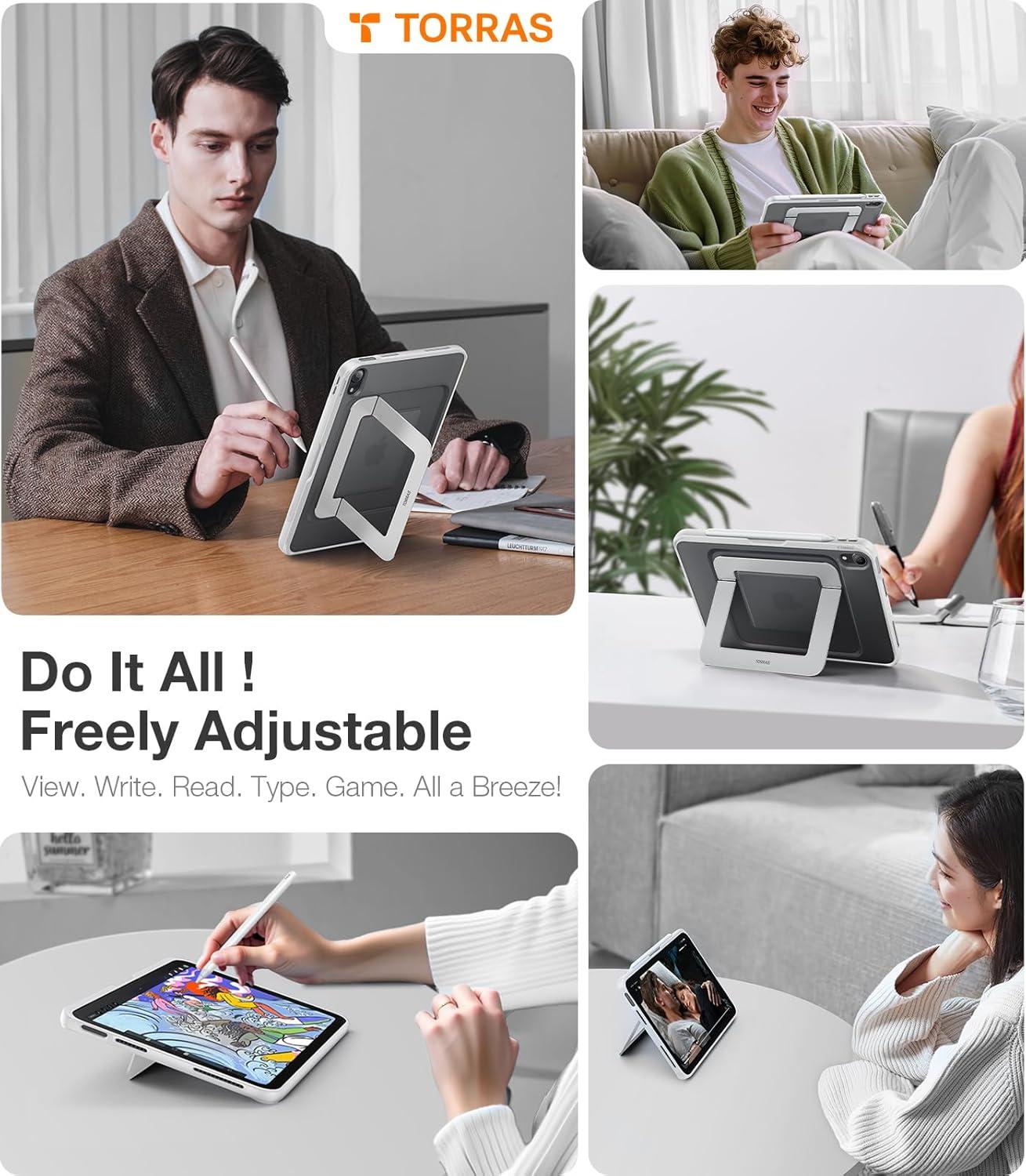 imageTORRAS Ostand K1 Guardian for iPad Pro 129 inch Case 2022 M2 amp 2021 M1 Ultra Stable Stand Multiple Adjustable Viewing Angles Slim Protective Kickstand iPad Pro 129 Case with Pencil Holder BlackBlue