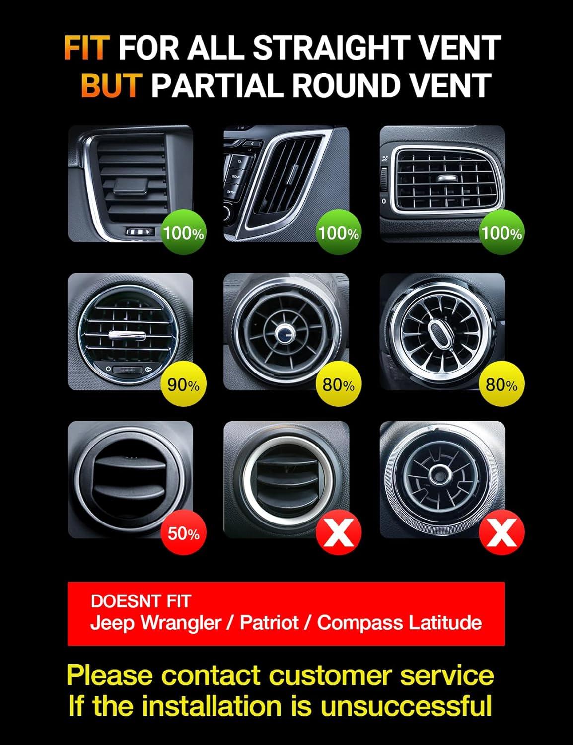 imageTORRAS Phone Holder for Car Upgraded Hook Clip Never Shake Universal Stable Car Phone Mount Air Vent Holder Cradle Case Friendly Fits for iPhone 16 15 14 13 12 Pro Max S23 22Ultra Note 20