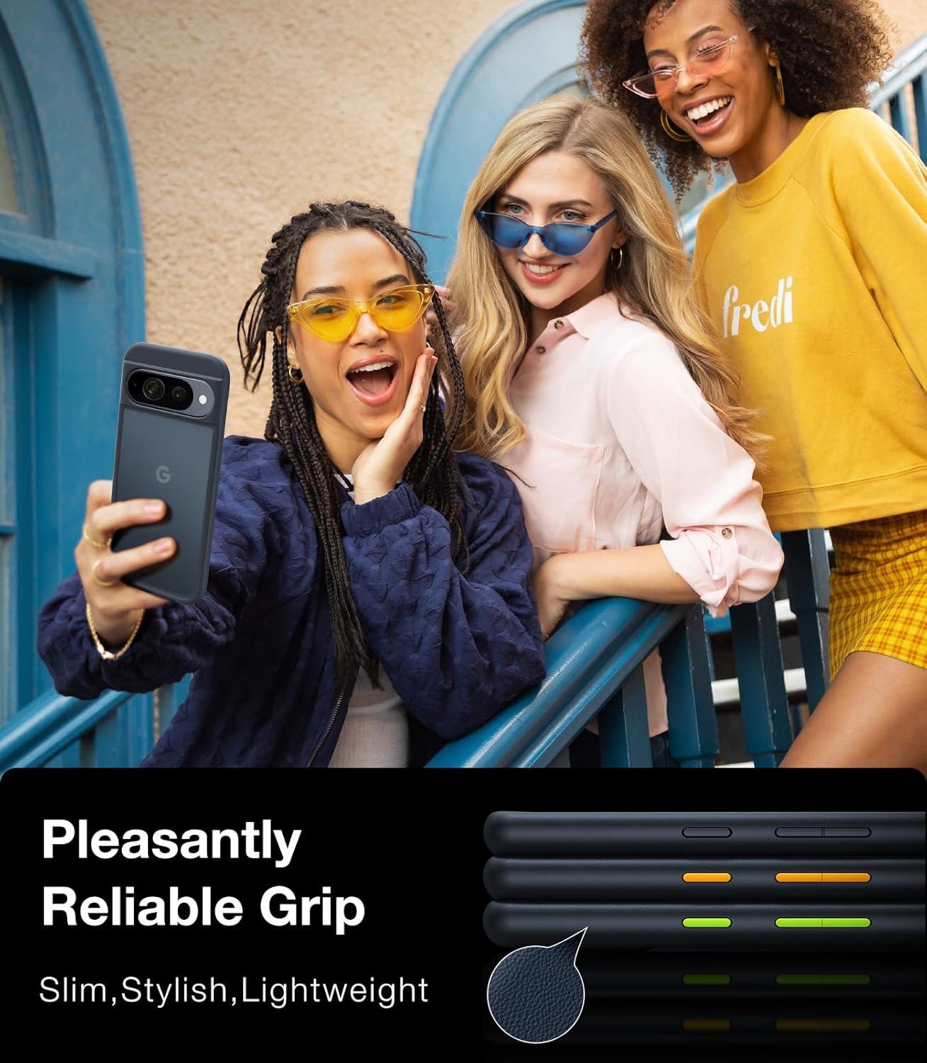 imageTORRAS Shockproof for Google Pixel 9 Pro XL Case 16Ft Military Grade Drop Tested Translucent Slim Protective AntiScratch AntiFingerprint Phone Case for Pixel 9 Pro XL BlackBlack