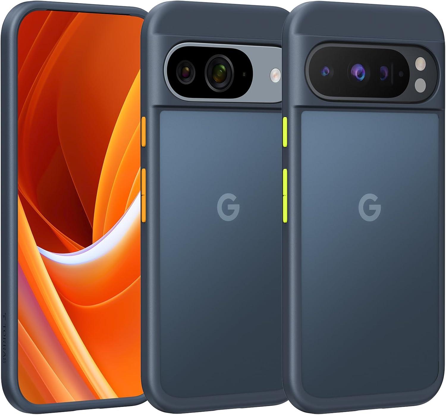 imageTORRAS Shockproof for Google Pixel 9 Pro XL Case 16Ft Military Grade Drop Tested Translucent Slim Protective AntiScratch AntiFingerprint Phone Case for Pixel 9 Pro XL BlackBlack