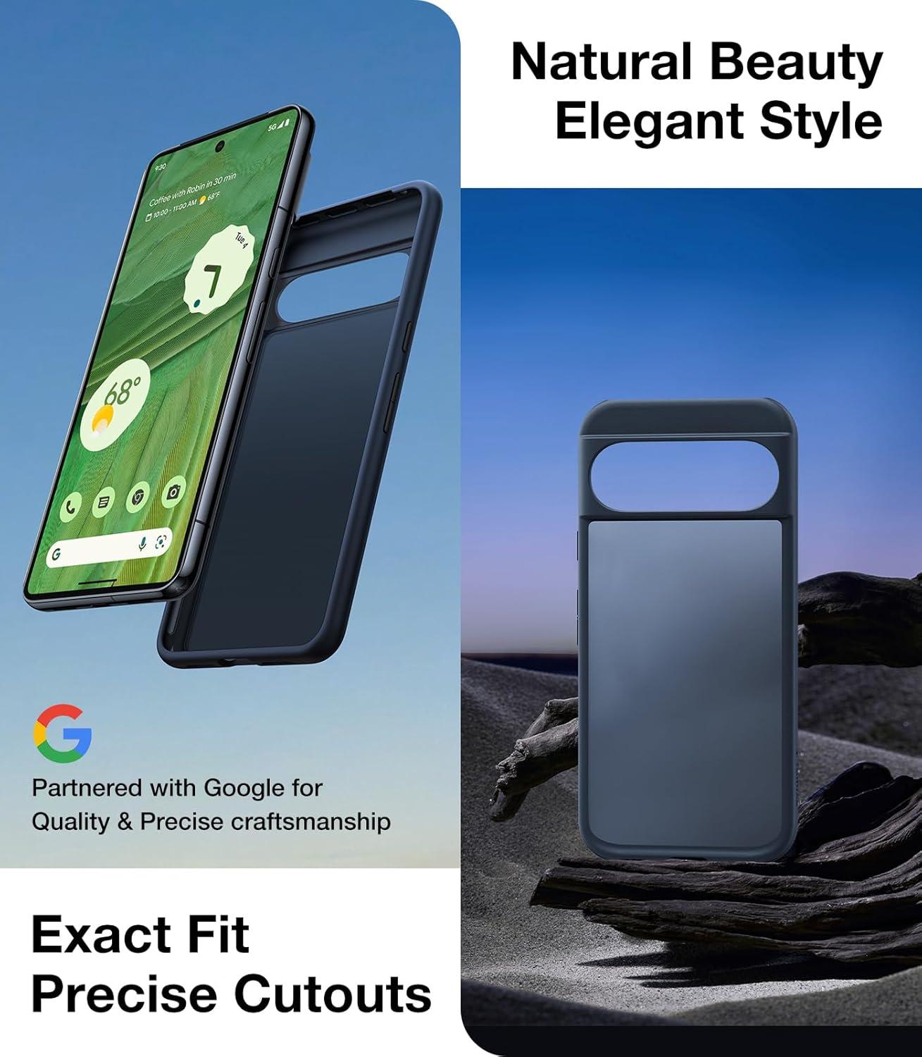 imageTORRAS Shockproof for Google Pixel 9 Pro XL Case 16Ft Military Grade Drop Tested Translucent Slim Protective AntiScratch AntiFingerprint Phone Case for Pixel 9 Pro XL BlackBlack