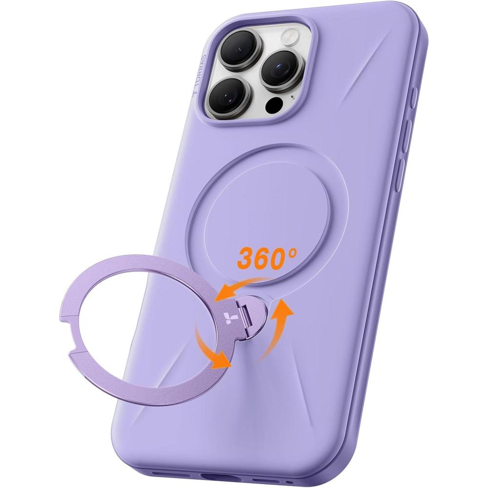 imageTORRAS 360Spin Magnetic Stand for iPhone 16 Pro Case Fit for MagSafe Builtin Kickstand amp Ring Holder MilGrade Protective Soft Edge Hard PC Case for iPhone 16 Pro Sapphire Blue 63 2024Purple