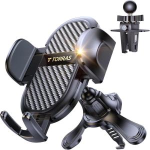 TORRAS 2024 Car Cell Phone Holder Mount [Real Thick Case Friendly] Universal Sturdy Steel Hook Car Vent Phone Mount [Never Fall Off] Fit for iPhone15 14 13Pro Max Samsung Ultra23