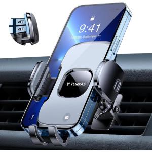 TORRAS Car Vent Phone Mount [Cost-Effective] Metal Clip Cell Phone Holder Car Universal Air Vent Mount for iPhone 15 14 13 12 Pro Max Samsung Galaxy S23 S22 Ultra Note &All