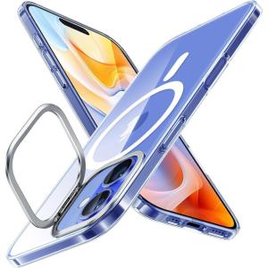 TORRAS Magnetic Slim Fit for iPhone 16 Pro Max Case with Stand, Compatible with MagSafe, Built-in Stash Stand, Thin 16 ProMax Case, Light Anti-Scratch Matte Hard PC 6.9 inch, Desert Titanium(A_Clear-iPhone 16 Regular 6.1)