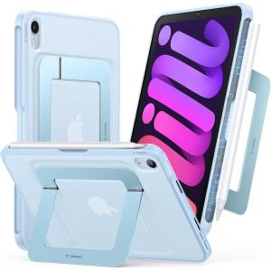 TORRAS Ostand K1 Guardian for iPad Pro 12.9 inch Case 2022 M2 & 2021 M1, Ultra Stable Stand, Multiple Adjustable Viewing Angles, Slim Protective Kickstand iPad Pro 12.9 Case with Pencil Holder, Black(Blue)