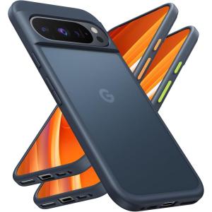 TORRAS Shockproof for Google Pixel 9 Pro XL Case [16Ft Military Grade Drop Tested] Translucent Slim Protective Anti-Scratch Anti-Fingerprint Phone Case for Pixel 9 Pro XL, Black(Black)