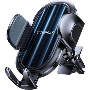 TORRAS【Deepest Clamp Car Vent Phone Mount [Real Thick Case Perfect] Cell Phone Holder Car, Non-Slip Silicone Steel Air Vent Clip Car Holder for iPhone 16 15 14 13 Pro Max Samsung Galaxy S23 Ultra