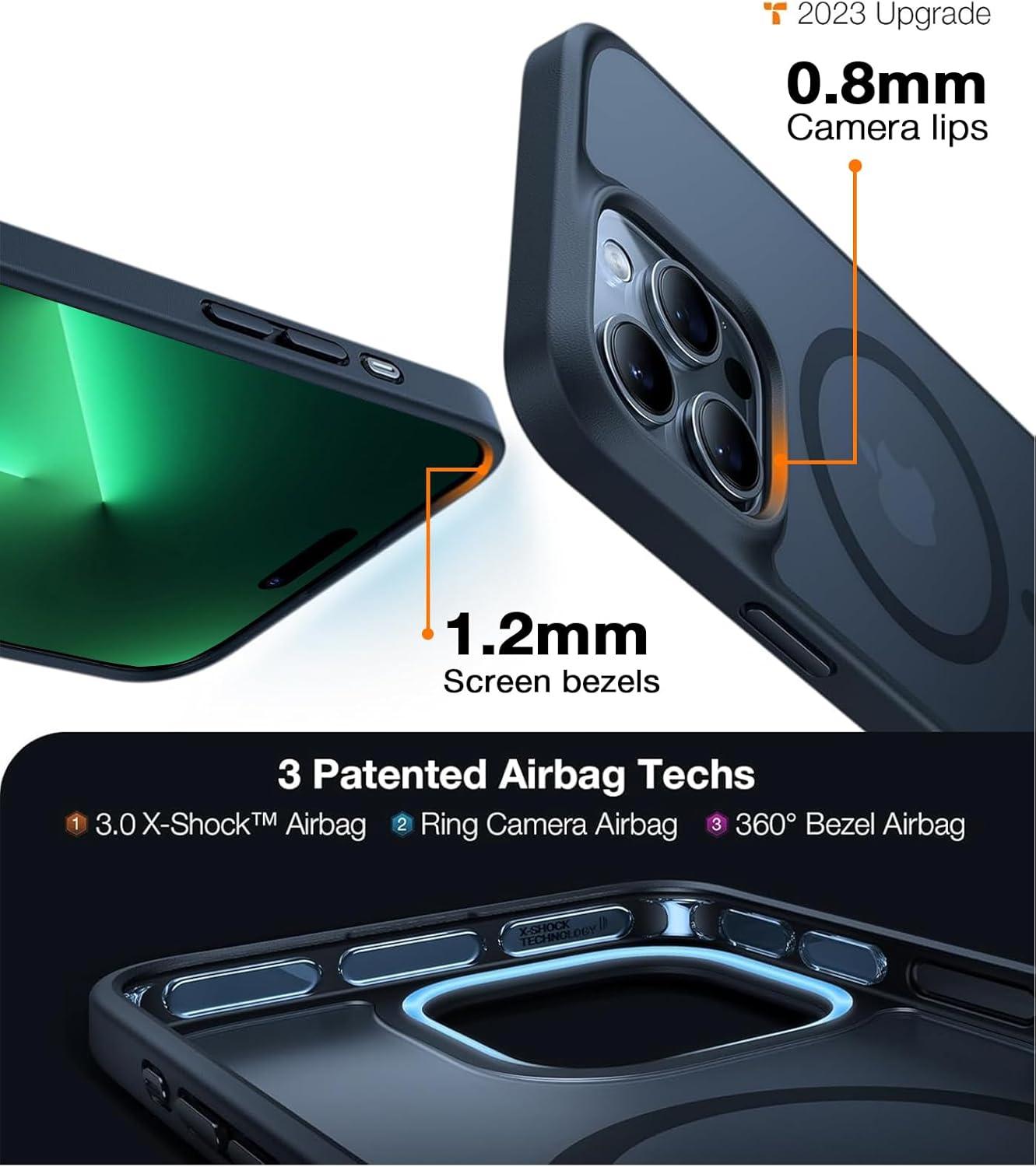 imageTORRAS Magnetic Guardian Designed for iPhone 14 Pro Max Case Military Grade Drop Tested Compatible with MagSafe Slim Translucent Matte Case for iPhone 14 Pro Max Phone Case 67 Mystic BlackBlack