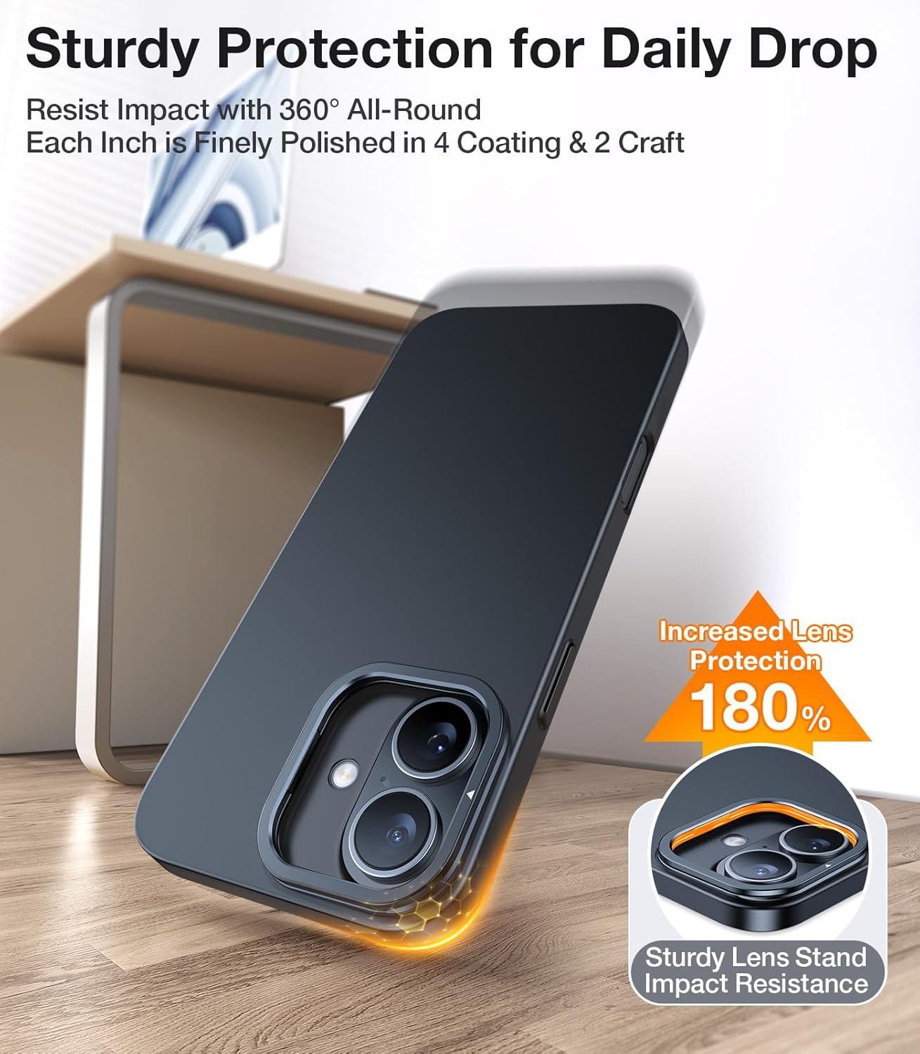 imageTORRAS Magnetic Slim Fit for iPhone 16 Pro Max Case with Stand UltraThin 16 Pro Max Phone Case Compatible with MagSafe Builtin Stash Stand Light AntiScratch Matte Hard PC 69 inch BlackABlack iPhone 16 Regular 61