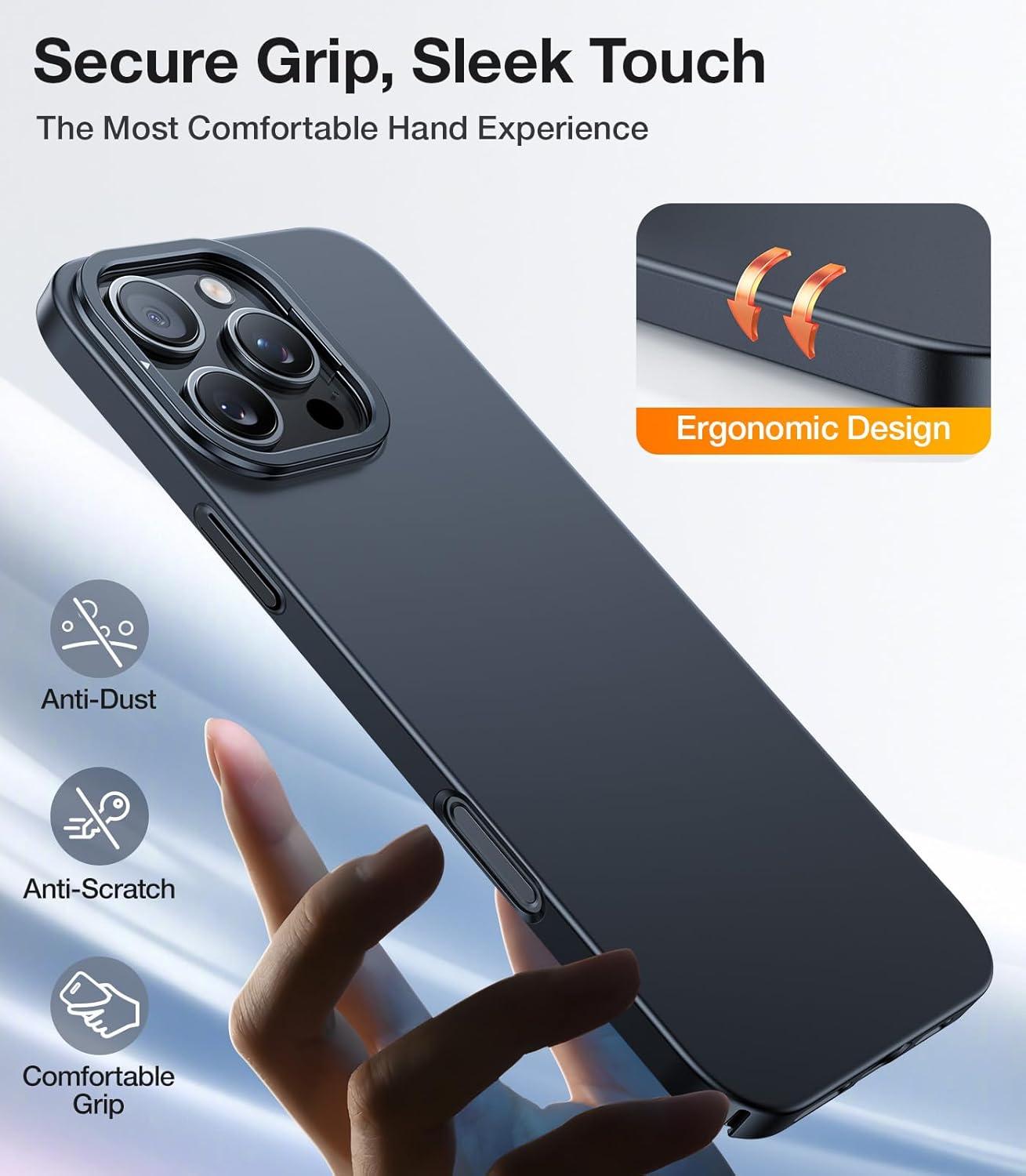 imageTORRAS Magnetic Slim Fit for iPhone 16 Pro Max Case with Stand UltraThin 16 Pro Max Phone Case Compatible with MagSafe Builtin Stash Stand Light AntiScratch Matte Hard PC 69 inch Black1Black Titanium