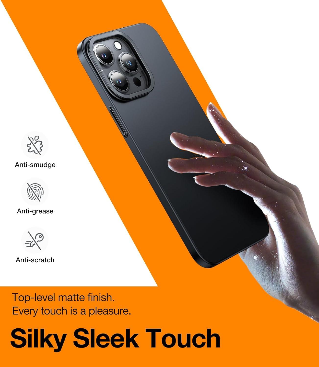 imageTORRAS Slim Fit Magnetic Stand for iPhone 15 Pro Case Fit for MagSafe Camera Kickstand Ultra Thin AntiScratch Slim Protective Matte Case for iPhone 15 Pro Phone Case 61 Black TitaniumBlack